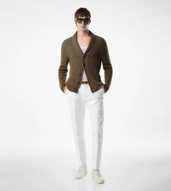 SILK MERINO SHAWL COLLAR CARDIGAN online